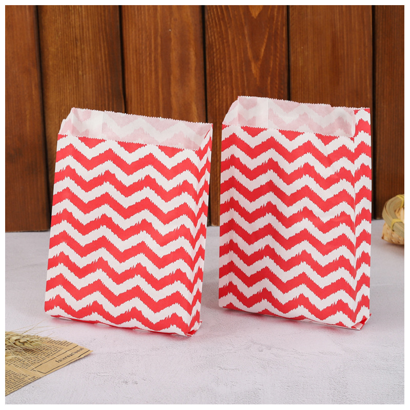 Wholesale flat mouth film packaging paper bag envelope bag color printing bread bag oil-proof baking food packaging bag