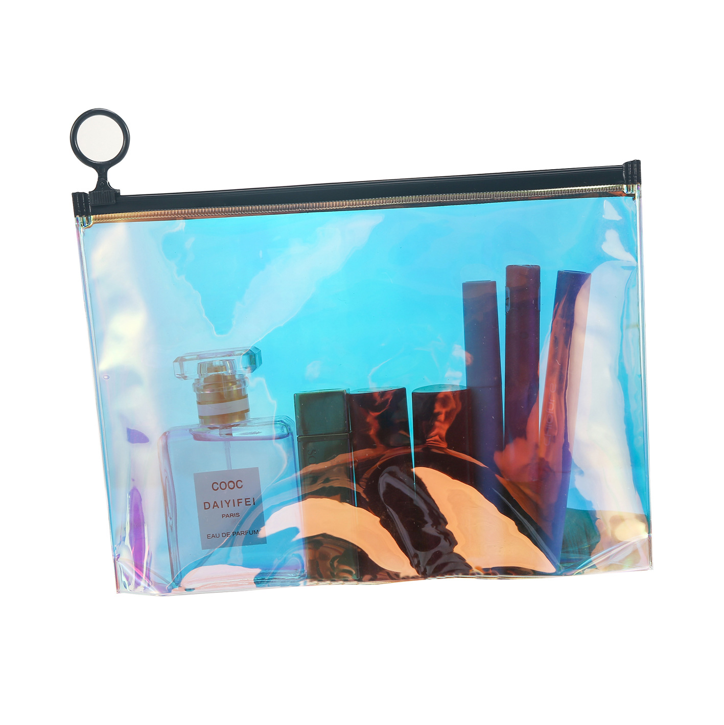 Spot PVC plastic zipper bag self-sealing bag transparent file storage bag frosted cosmetic packaging bag wholesale