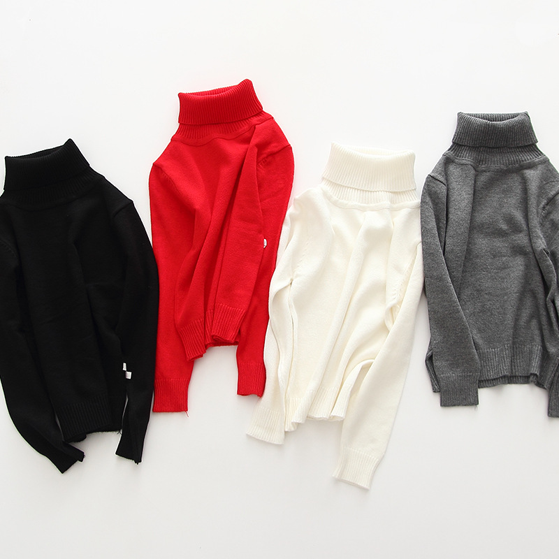 Autumn and Winter Children's turtleneck sweater girls pullover long sleeve children's base sweater sweater Joker thin a generation of hair
