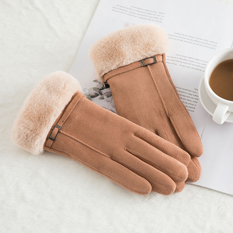 XIBANY Winter Women Ski Gloves Windproof Thickened Keep Warm Gloves Ladies Skin-Friendly Outdoor Cycling Touchscreen Gloves