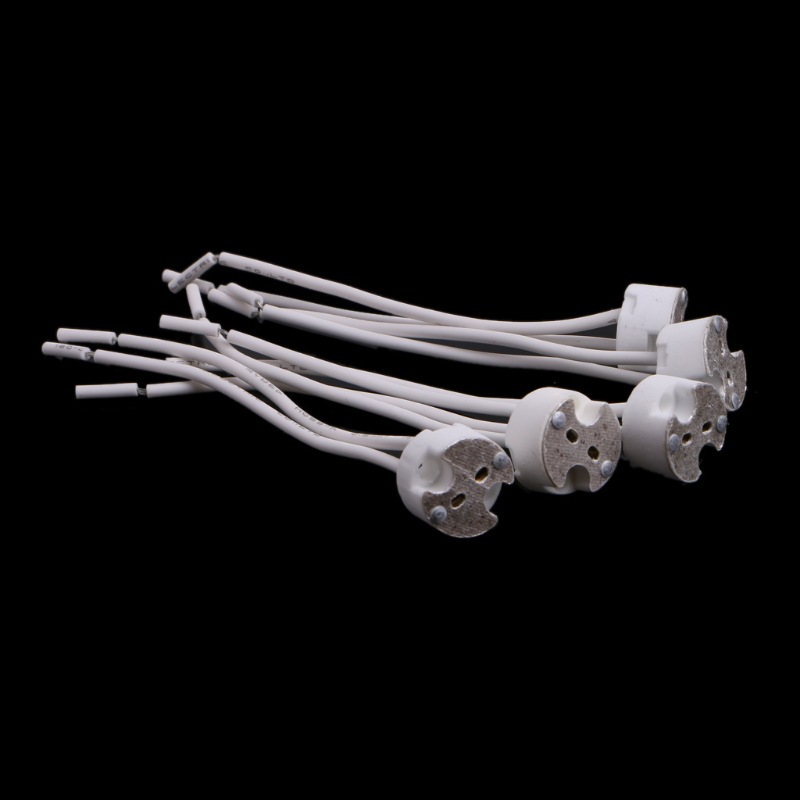 MR16 Pin Lamp Cap G4 Porcelain Cap Crystal Lamp Cup Spotlight Accessories LED Ceramic Lamp holder Silicone Wire High Temperature Resistant