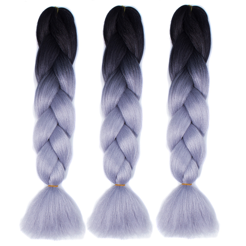 African Fashion Dirty Braid Wig Monochrome Gradient Chemical Fiber Large Braid Hair Twig