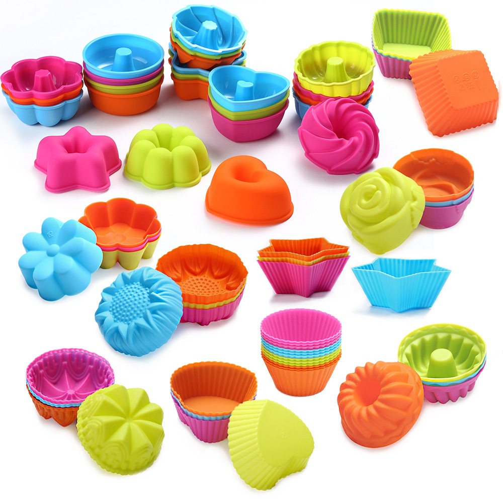 24/36 Pack Silicone Maffin Cup Muffin Cup Cupcake Liner Donut 9 Shapes Maffin Cup