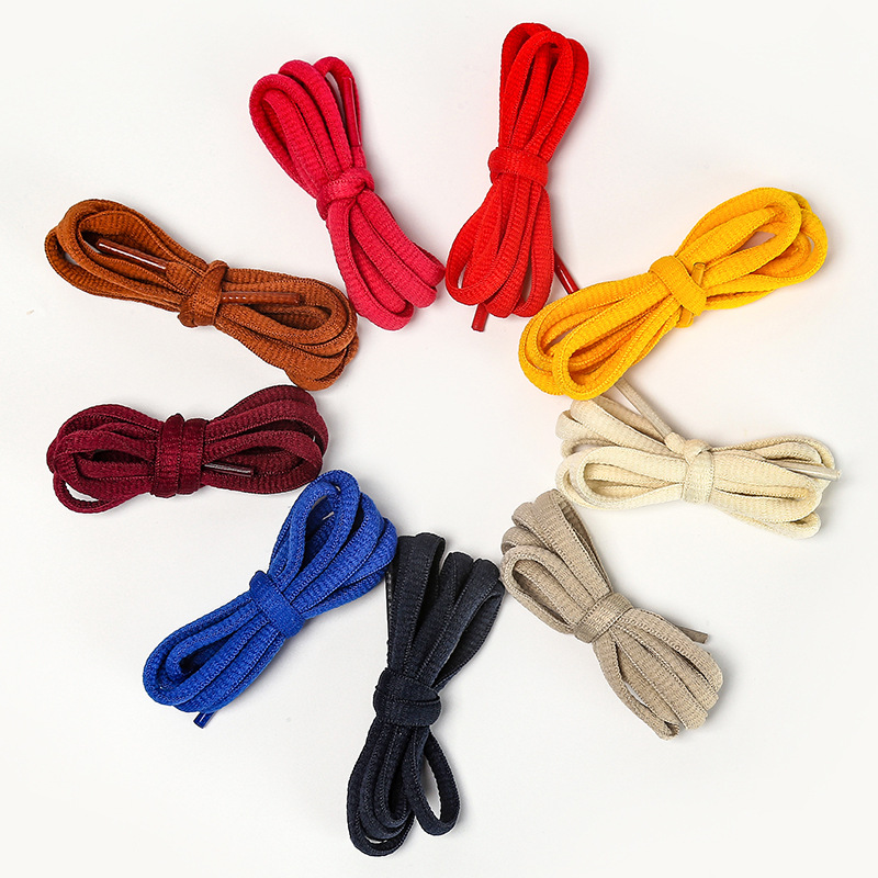 Semicircle Oval 7mm Polyester Color Flat Shoelaces Fit Flying Woven Shoes Sneakers Yoga Rope Trouser Waist Rope