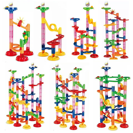 Ball building blocks three-dimensional track toys children's educational DIY assembled maze pipe Building Blocks 29-113PCs