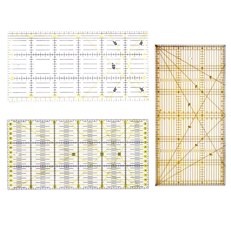 ダブルカラー大型長方形キルティング定規 30 センチメートル * 15 センチメートル厚さ 3 ミリメートルキルティングツール Diy 切断生地縫製アクセサリー|undefined