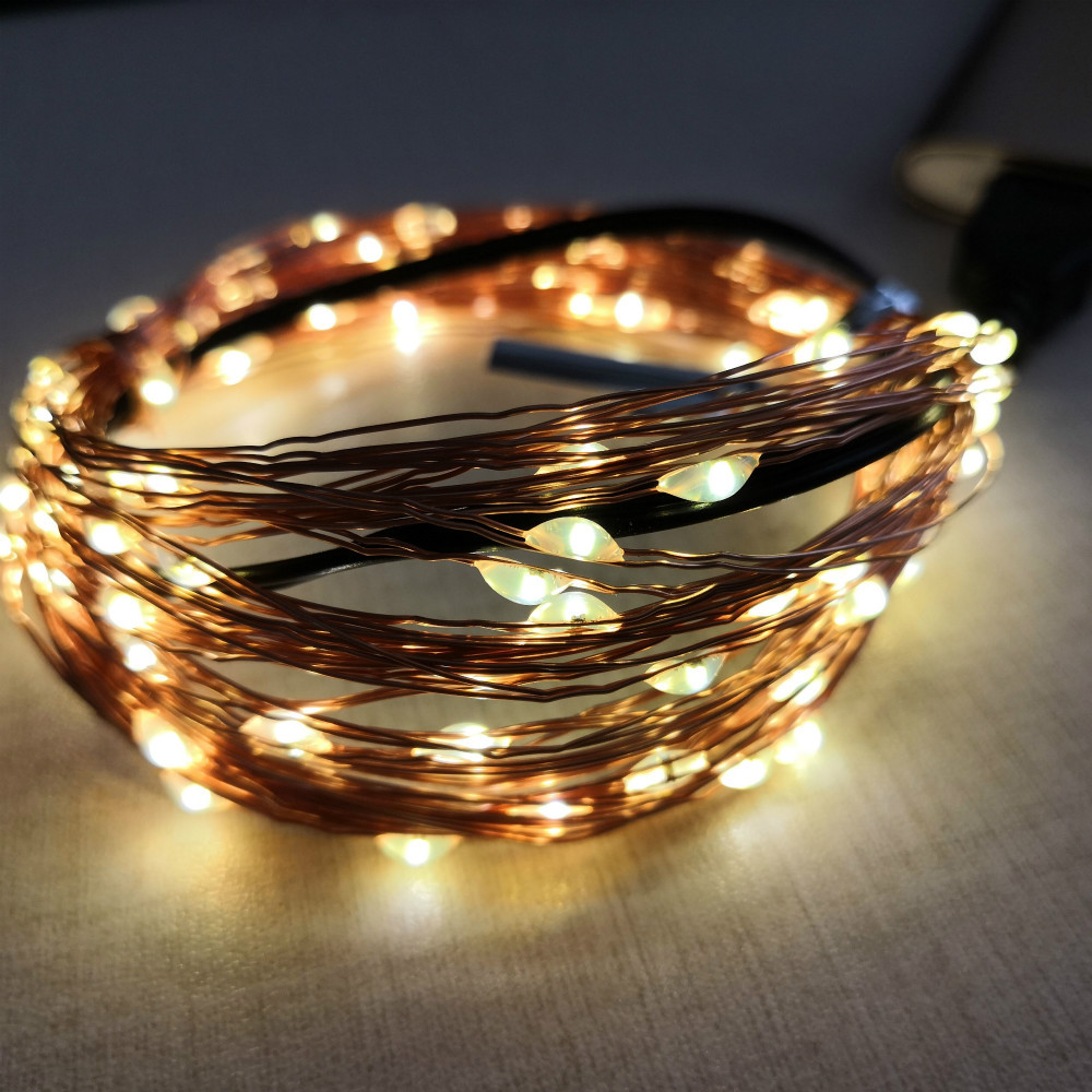 Amazon cross-border hot selling usb copper wire string lights Christmas LED decorative colored lights copper wire Star string lights