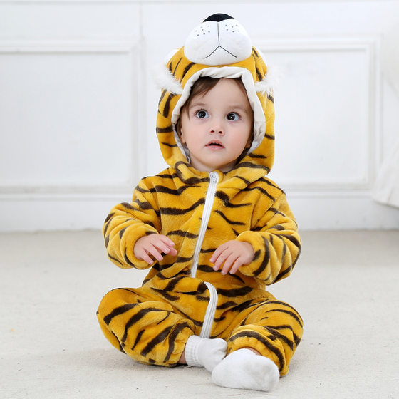 MICHLEY cross-border baby jumpsuit newborn clothes baby toddler clothes baby flannel animal climbing clothes
