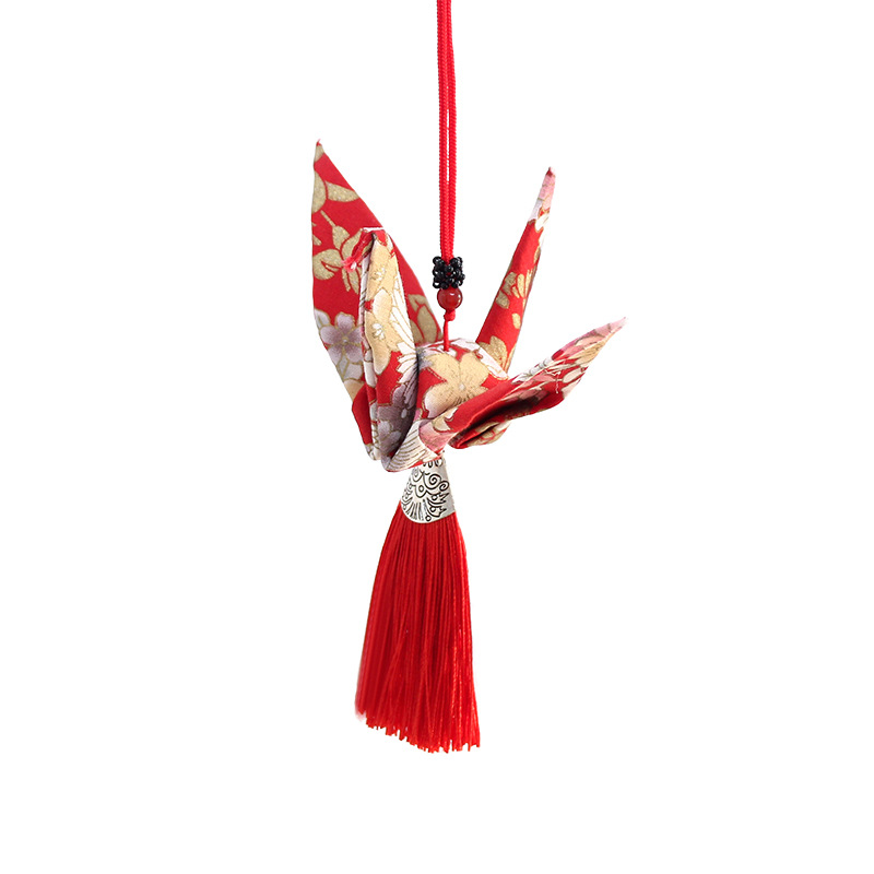 [Qian Li] Paper Crane auspicious car pendant bed hanging bag hanging cloth handmade fragrant safety sachet empty bag