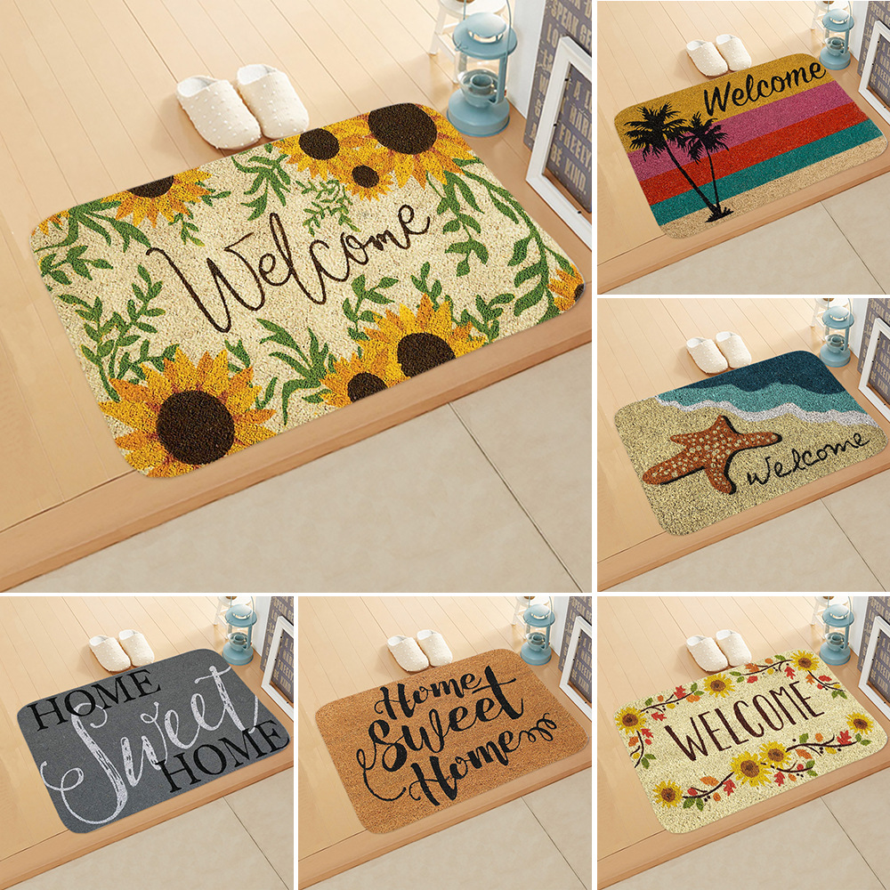 Cross-border new welcome letters welcome to the entrance floor mat foyer kitchen absorbent mat carpet floor mat