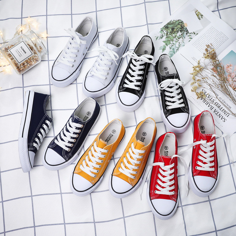 Spring new women's shoes Korean style breathable student canvas shoes women's men's fashion shoes ins couple autumn casual board shoes
