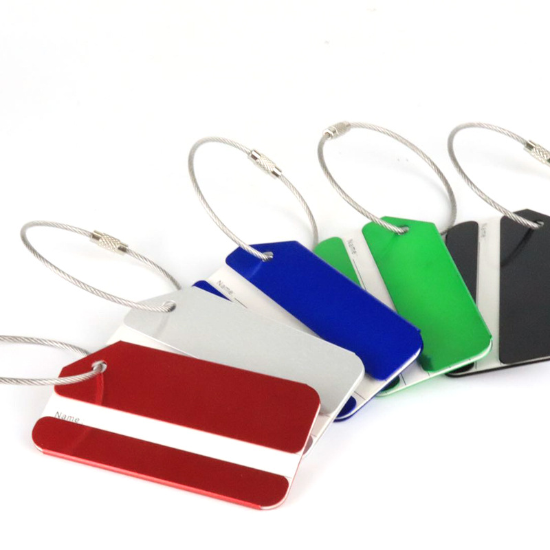 Factory direct aluminum alloy metal aircraft luggage tag luggage tag ID card multicolor spot