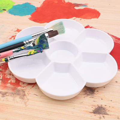 Imitation porcelain plum blossom palette thickened plastic gouache Chinese painting pigment plate children's painting art supplies wholesale