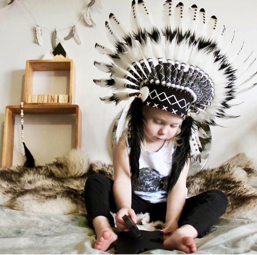 ins new Indian chief feather headdress children shooting props hat crown headdress party decoration