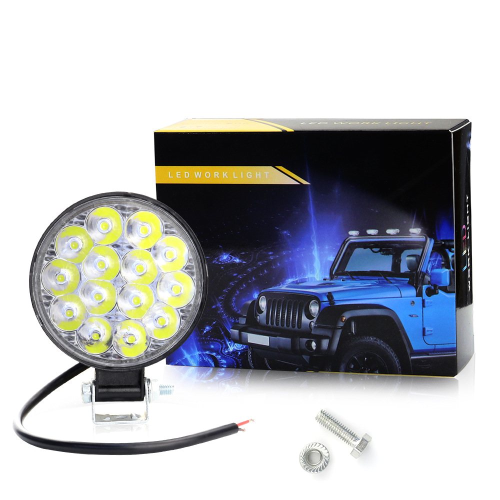 DXZ Автомобильный светодиодный рабочий свет Mini Round 14 Light 42W Инженерная вспомогательная модификация фары инженерный прожектор