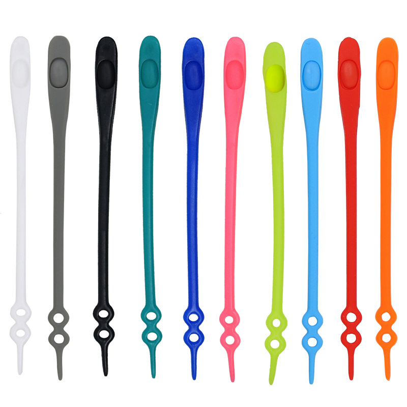 Creative foreign trade new product three generation round head double hole shoelace elastic silicone shoelace children adult free tie lazy shoelace