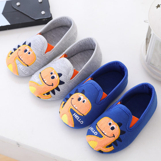 Spring and Autumn Boys Cotton Lovely Dinosaur Home Shoes Children Indoor Floor Slippers Boys Floor Socks Shoes