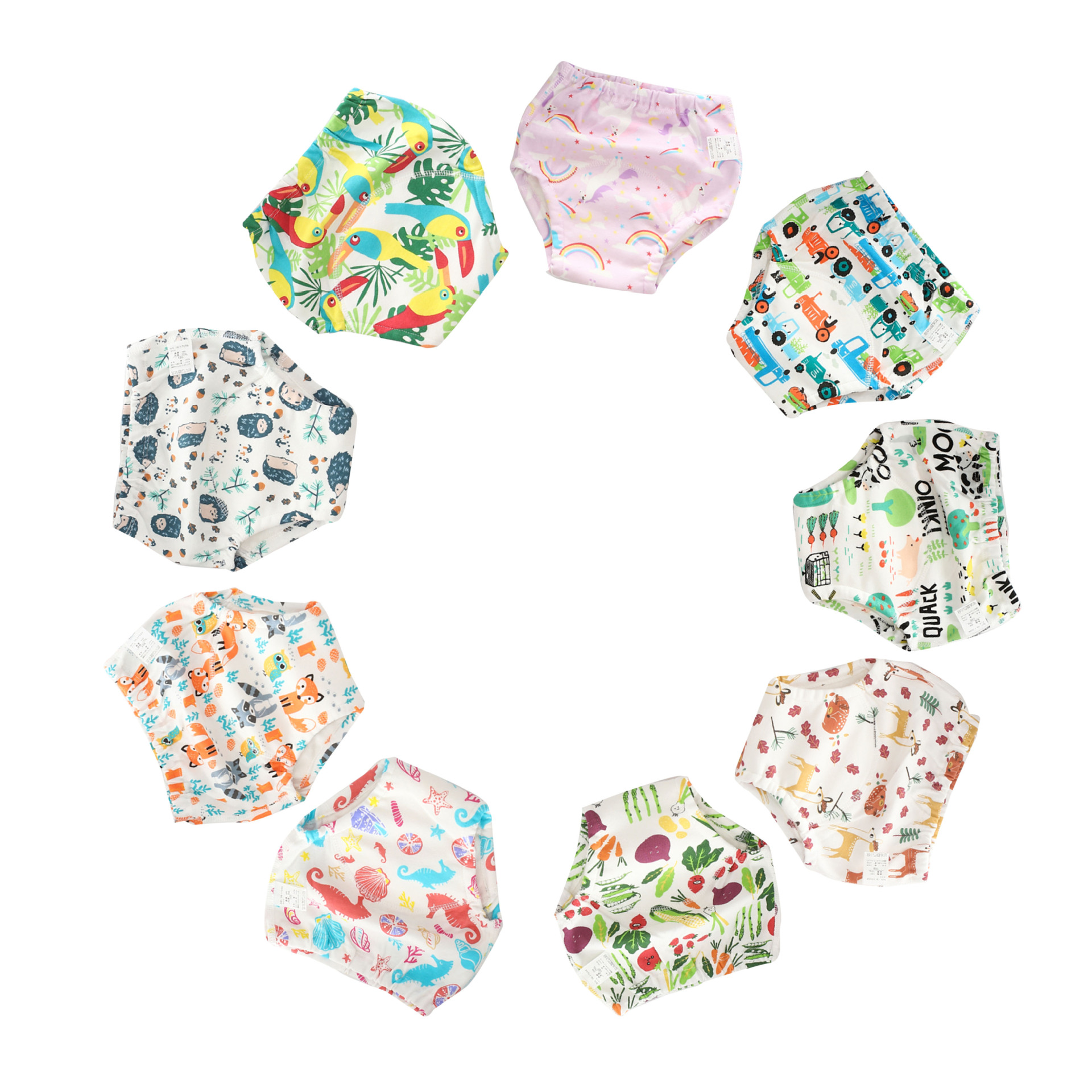 New infant toilet training underwear baby cotton yarn diaper practice pants washable diaper pants Four Seasons