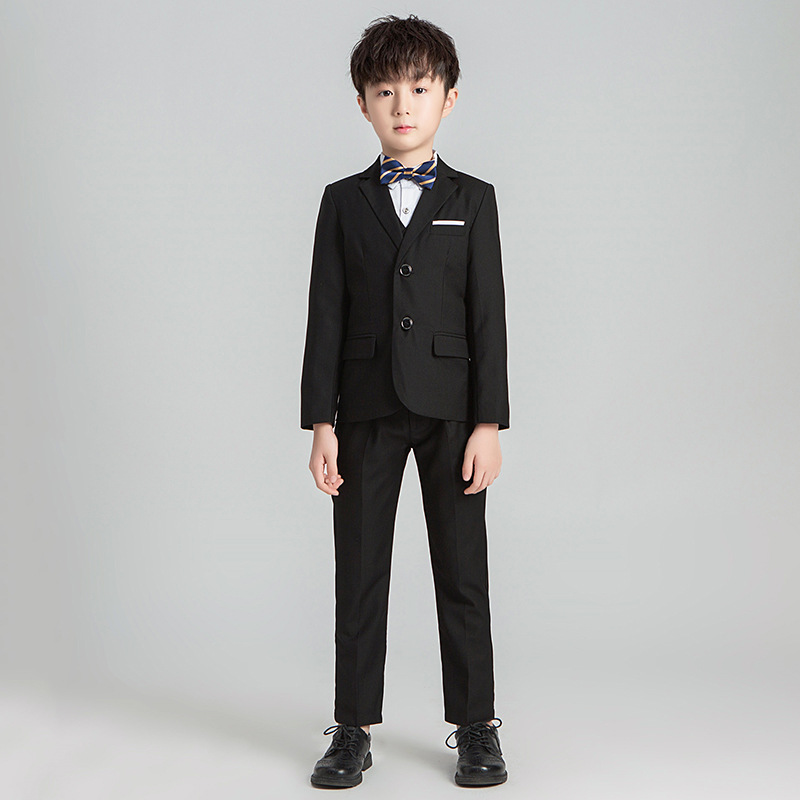 Children's small suit new boys' solid color suit suit Korean style flower girl dress host performance clothes one-piece delivery
