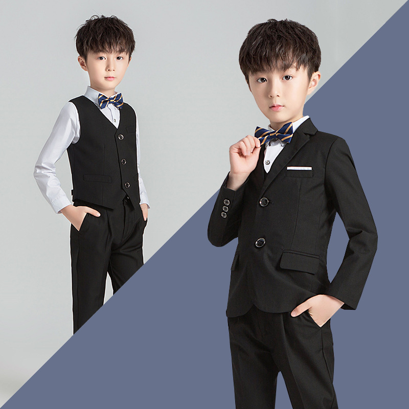 Children's small suit new boys' solid color suit suit Korean style flower girl dress host performance clothes one-piece delivery