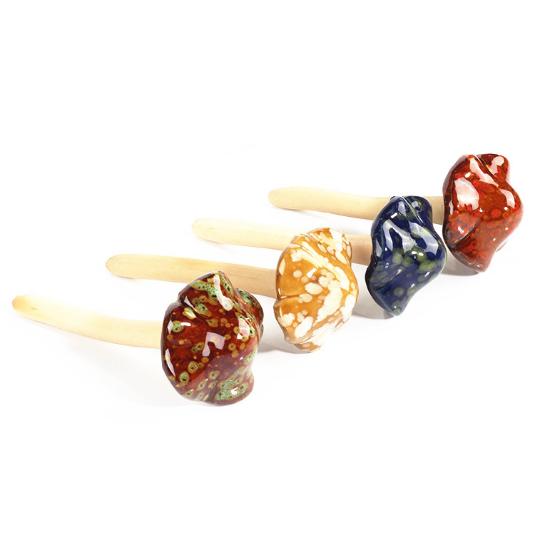 Ceramic Crafts Kiln Change Small Mushroom Flower Pot Decorations Garden Decoration Ceramic Color Glaze Mushroom Insert