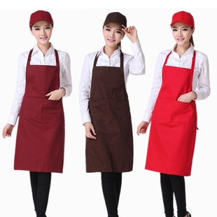Spot direct supply cross-border apron waterproof work apron kitchen Western-style apron waist hanging neck bib printing advertising logo
