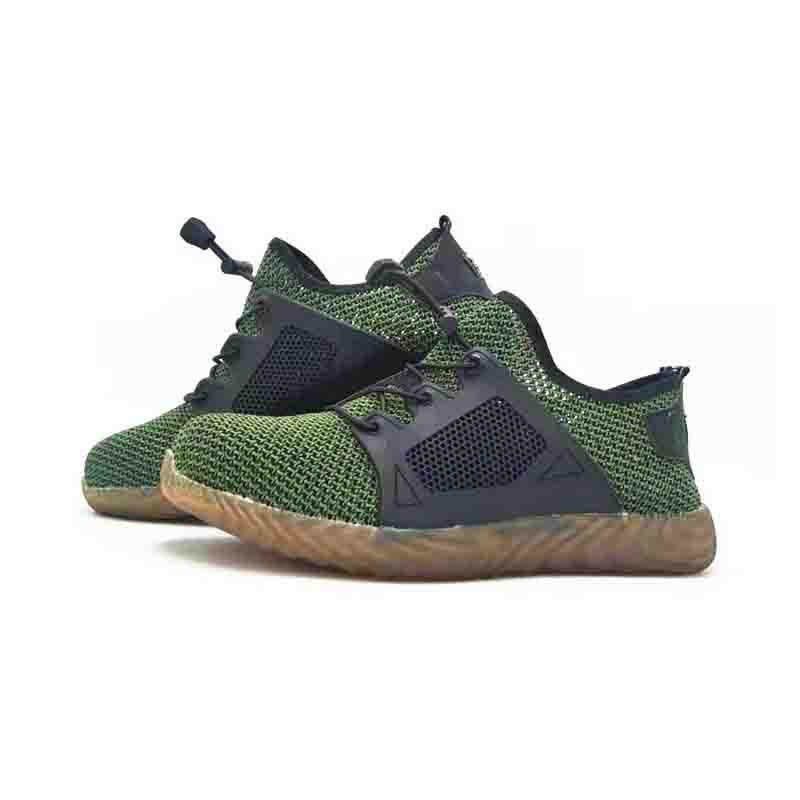 Cross-border safety shoes summer fly-woven breathable large mesh anti-smashing and anti-stab safety shoes