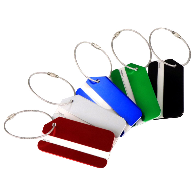 Factory direct aluminum alloy metal aircraft luggage tag luggage tag ID card multicolor spot