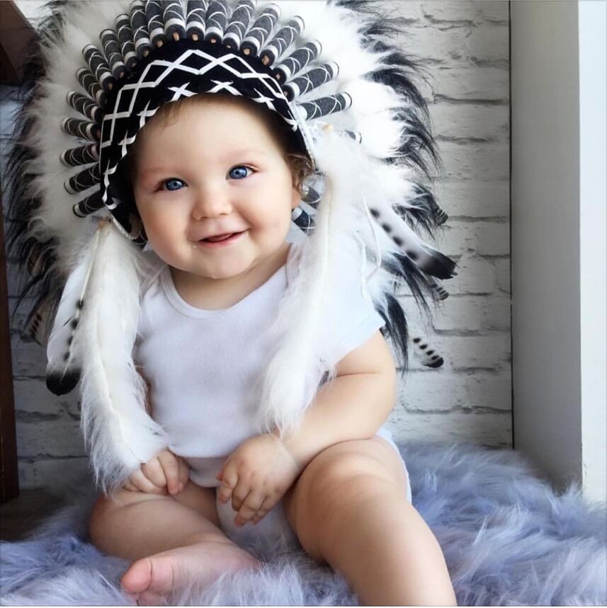 ins new Indian chief feather headdress children shooting props hat crown headdress party decoration