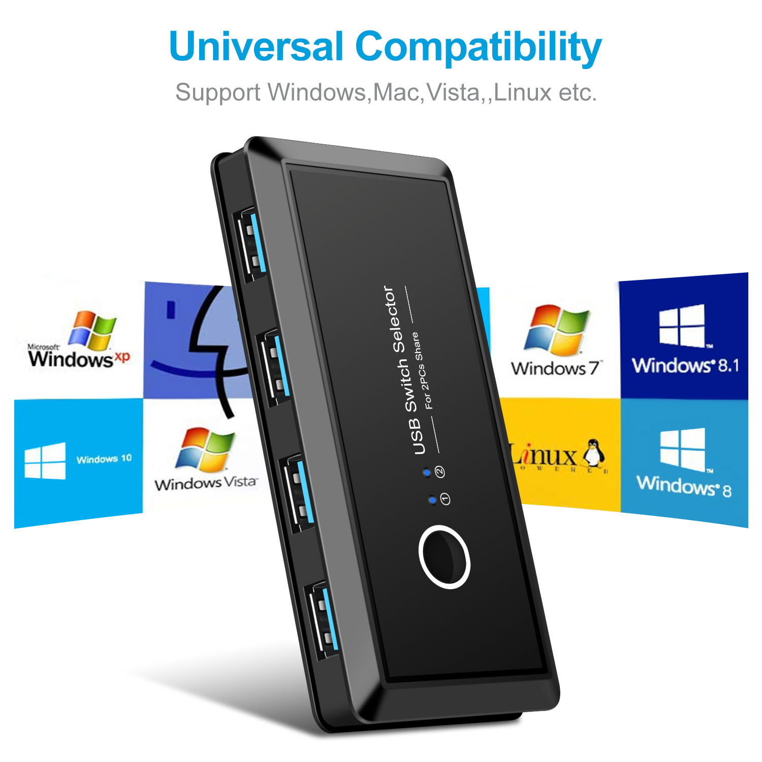 Cross-border supply usb Multi-interface two-in four-out splitter printer sharing device two computers share switching