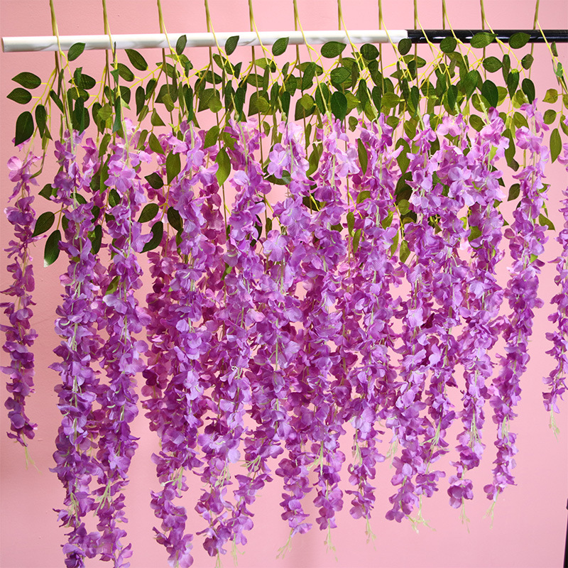 Simulation wisteria flower watercress Flower Vine Violet ceiling wedding decoration flower string vine plant encryption