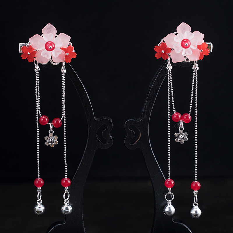 Falling Sakura Ancient Clothing Headwear Hanfu Fresh Hand-made Hair Accessories Han Elements Antique Walking Hanfu Women's GF099