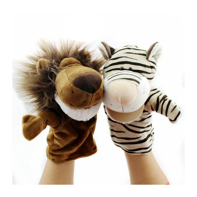 Animal Hand Doll Toy Gloves Mouth Movable Plush Doll Set Hand Doll Kindergarten Performance Can Open Mouth
