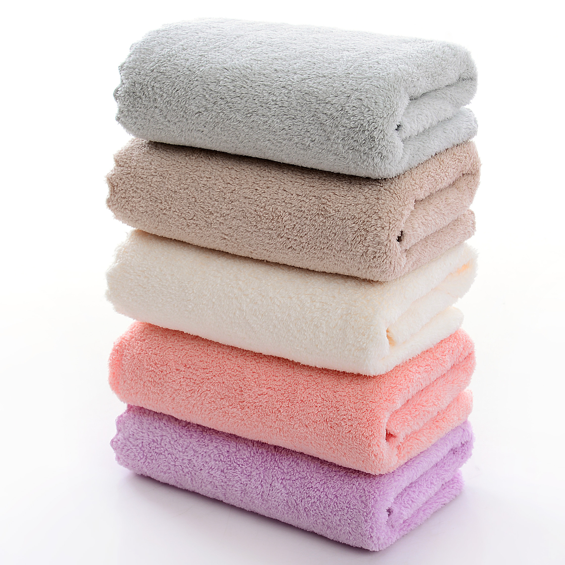 Factory wholesale new coral fleece face towel LOGO home daily absorbent stall towel spot