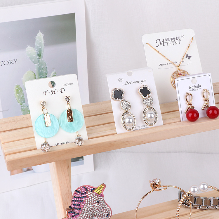 Log Ring Display Rack Multi-Layer Earrings and Studs Display Rack Jewelry Rack Detachable Pendulum Earrings Card Jewelry Rack