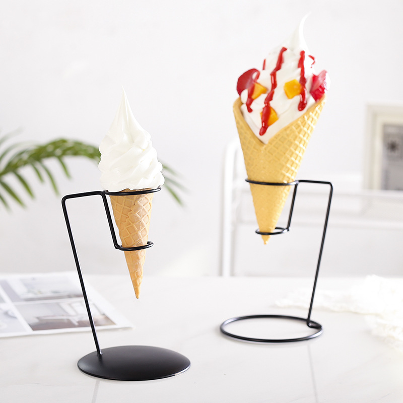 Personalized Ice Cream Iron Rack Simple Sweet Cone Egg Cone Double Head Display Rack Iron Rack Decorative Decoration Fruit Stand