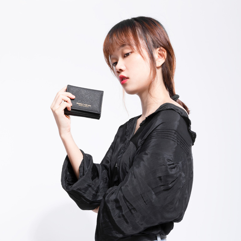 Foreign Trade Cross-border Wichen New Wallet Women's Short PU Wallet High-end Coin Wallet Card Bag Women's Zipper Bag