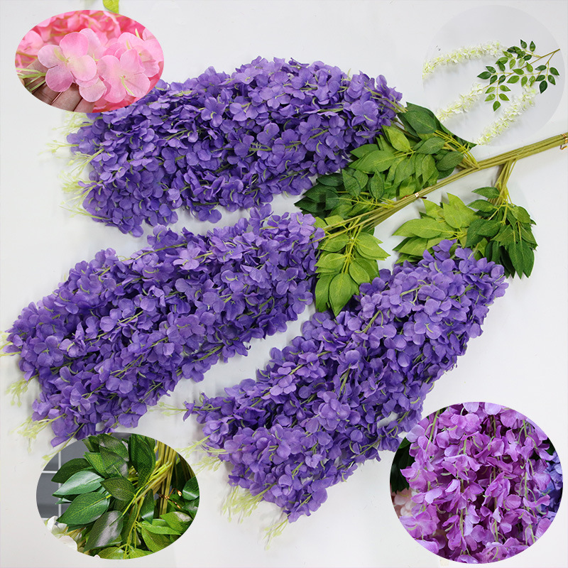 Simulation wisteria flower watercress Flower Vine Violet ceiling wedding decoration flower string vine plant encryption