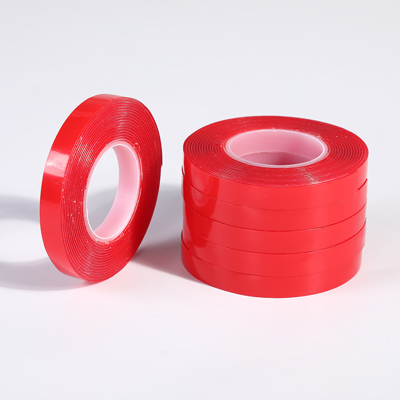 Red Film Transparent Acrylic Double-sided Adhesive 1mm High Adhesive Non-marking Double-sided Tape Automotive Metal Waterproof Nano Tape
