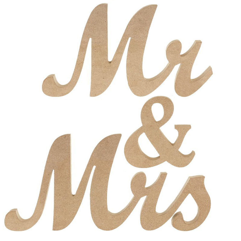 Деревянный MR & MRS Свадебный реквизит Английский текст серебро Золотое розовое золото Ярко-Розовые европейские украшения Могут быть разработаны