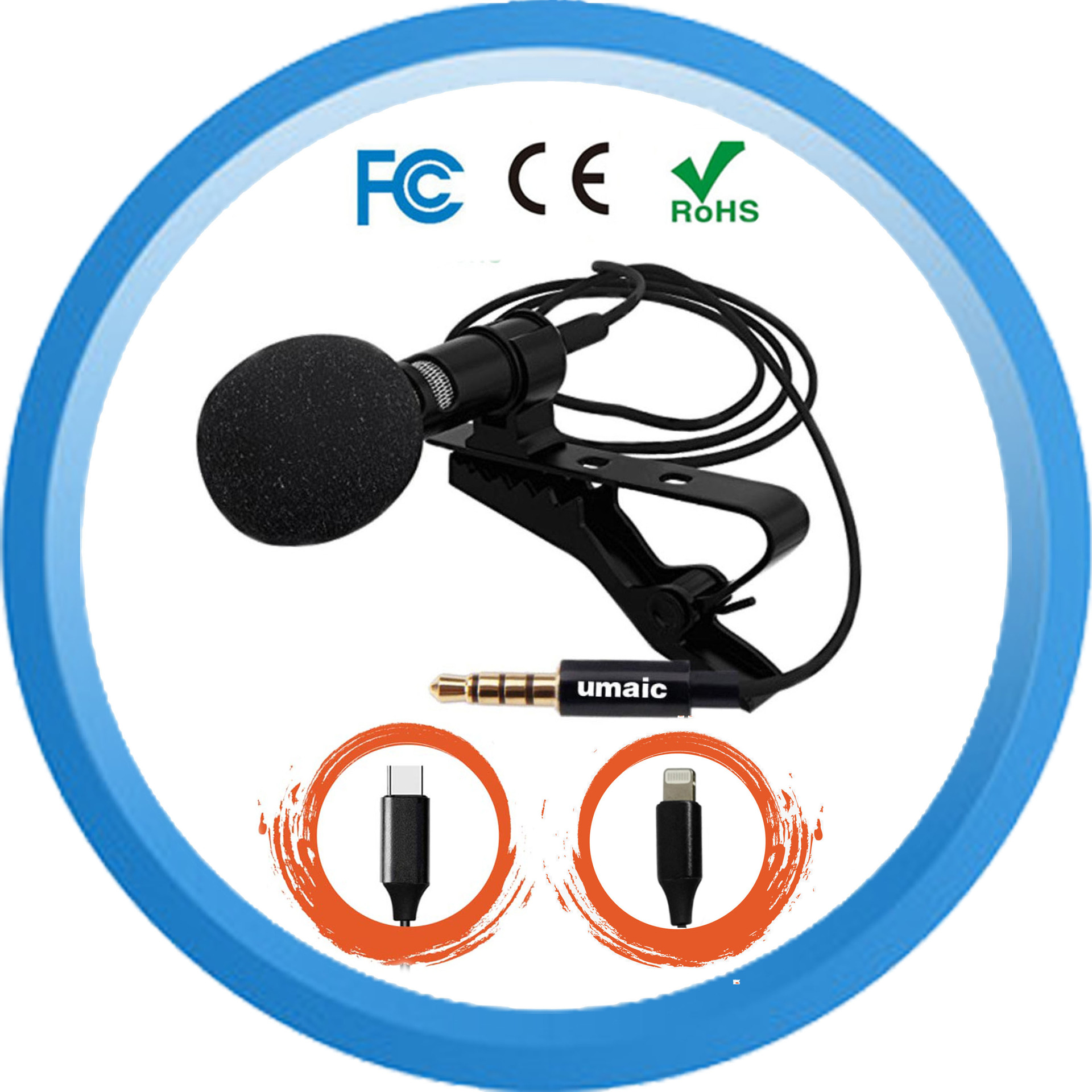 Stable professional mini microphone mobile phone interview recording omni-directional microphone mobile phone microphone collar clip mobile phone karaoke