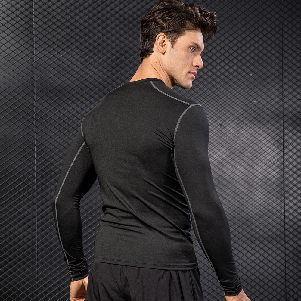 Men's Tight Training Pro Sports Fitness Running Long Sleeve Sweat Quick-dry Shirt T-shirt Clothes 1019