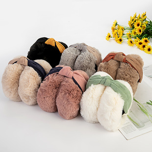 New Korean style two-color hair band folding anti-lazy rabbit hair warm earmuffs earmuffs winter women's fashionable earmuffs