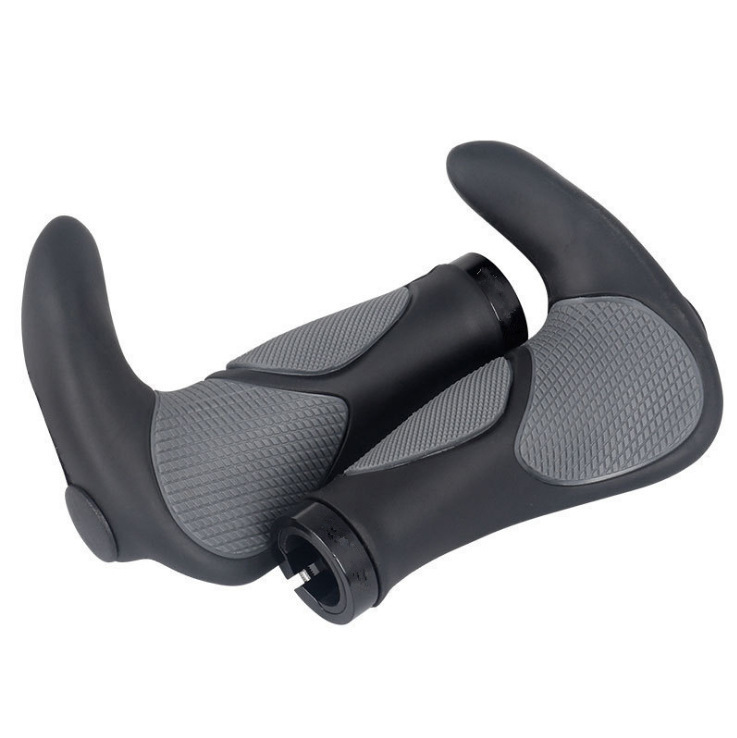 Mountain Bike Rubber Horn Handle Set Bicycle Handle Set Riding Accessories Bilateral Locking Non-slip Handle