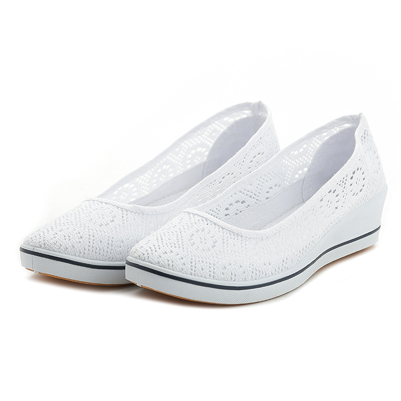 Hollow Wedge Heel (White)