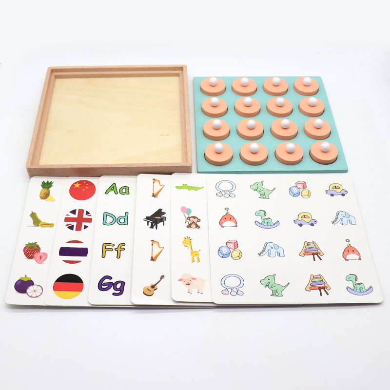 Children's Early Education Educational Toys Wooden Memory Chess Digital Alphabet Animal Memory Chess Intelligence Development Toys Spot