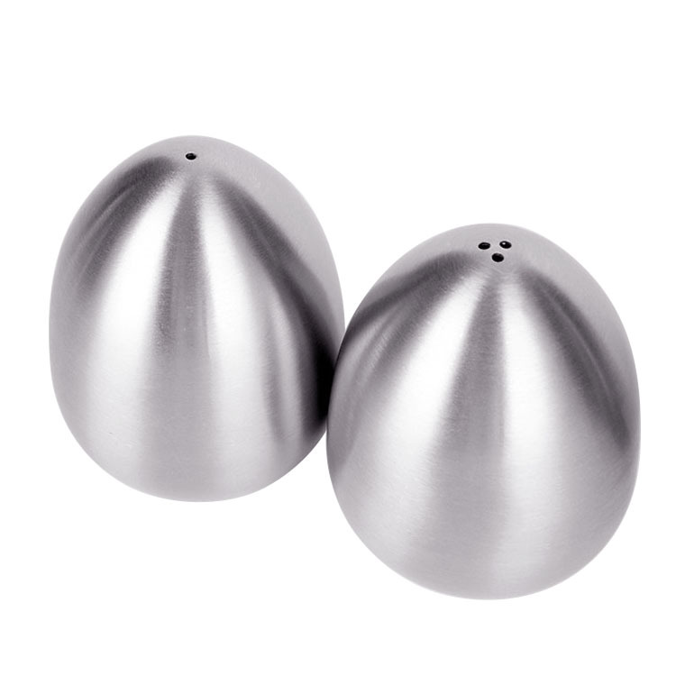 Single three-hole European-style egg-shaped stainless steel seasoning jar Pepper bottle pepper and salt jar cute creative egg toothpick jar