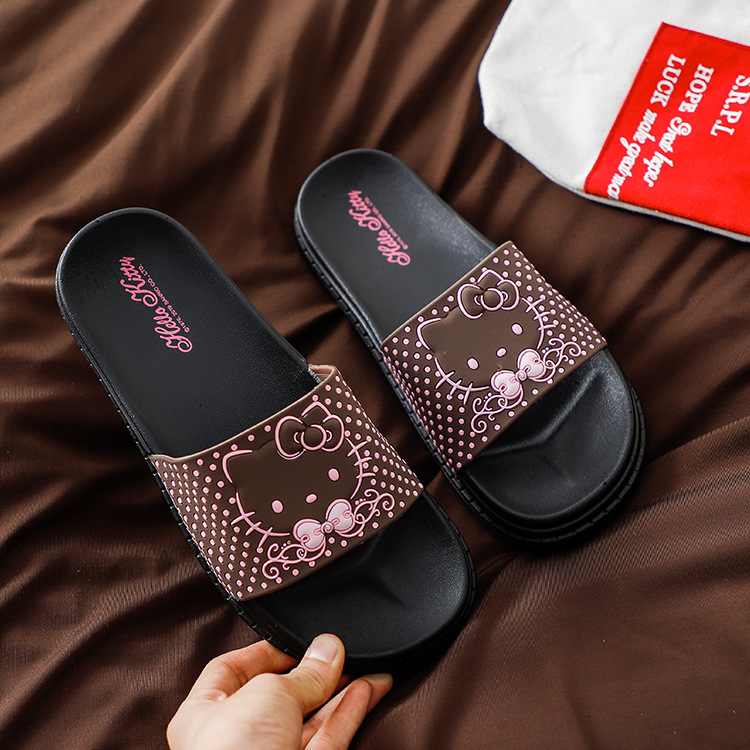 2022 New Slippers Women's Summer Cartoon Cute Cat Home Slippers Bathroom Bath Slippers Non-slip Thick Slippers for Women