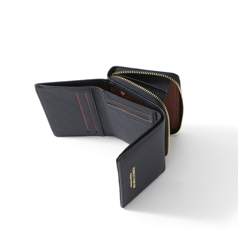 Foreign Trade Cross-border Wichen New Wallet Women's Short PU Wallet High-end Coin Wallet Card Bag Women's Zipper Bag