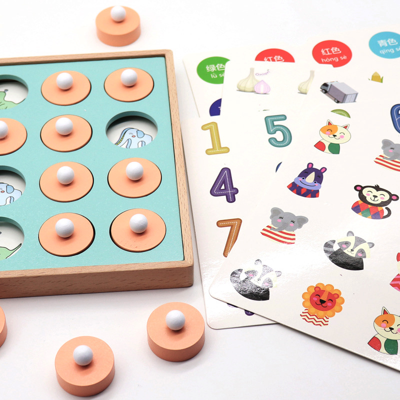 Children's Early Education Educational Toys Wooden Memory Chess Digital Alphabet Animal Memory Chess Intelligence Development Toys Spot